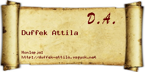 Duffek Attila névjegykártya