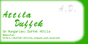 attila duffek business card